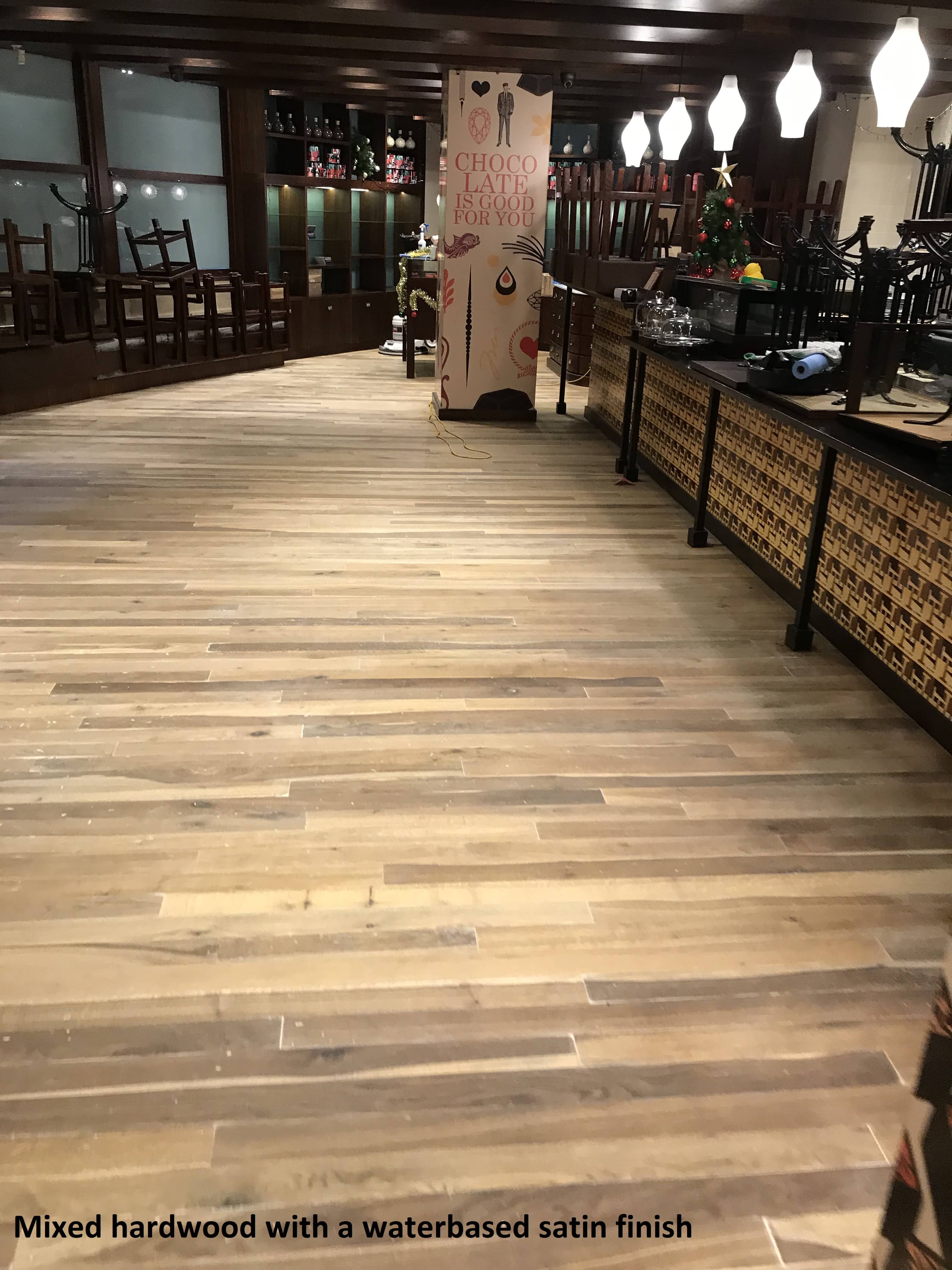 Mixed hardwood with a water based satin finish, Commercial property, Carindale