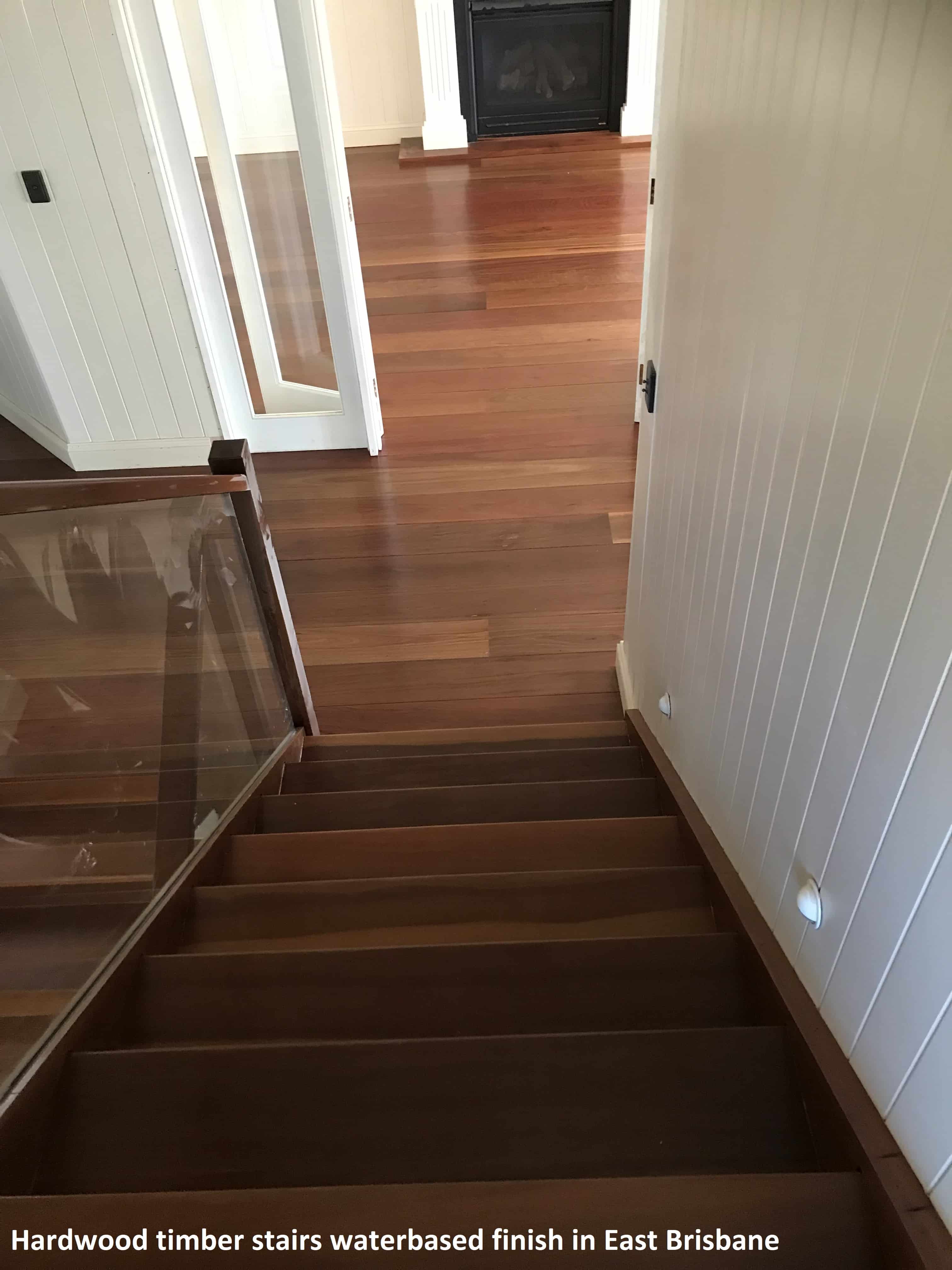 Hardwood timber stairs waterbased finish in East Brisbane