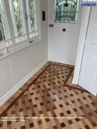 Vintage parquetry with a water based Loba satin finish